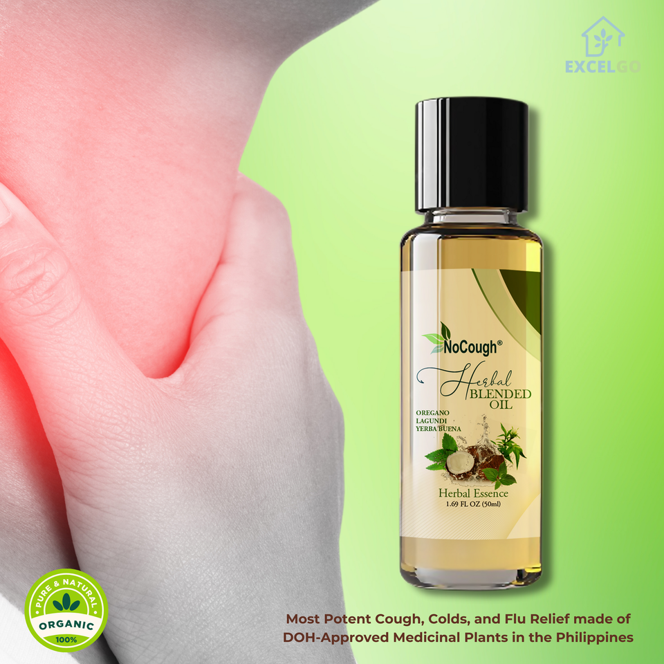 NoCough Herbal Blended Oil with Lagundi, Oregano and Yerba Buena (50ml bottle) + FREE SHIPPING!